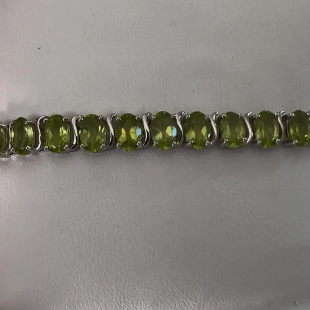 925 Peridot Tennis Bracelet - Picture 5 of 8